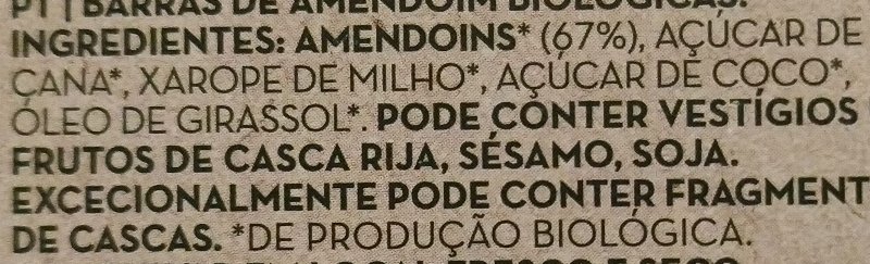 Foto da lista de ingredientes
