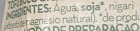 Foto da lista de ingredientes
