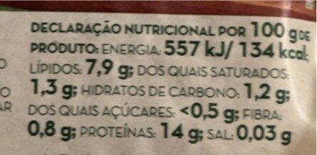 Foto da tabela nutricional