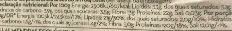 Foto da tabela nutricional