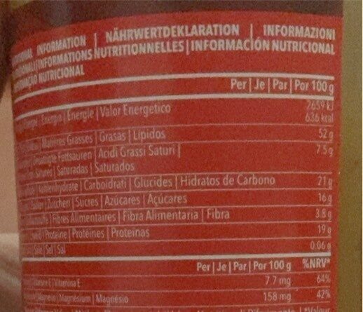 Foto da tabela nutricional