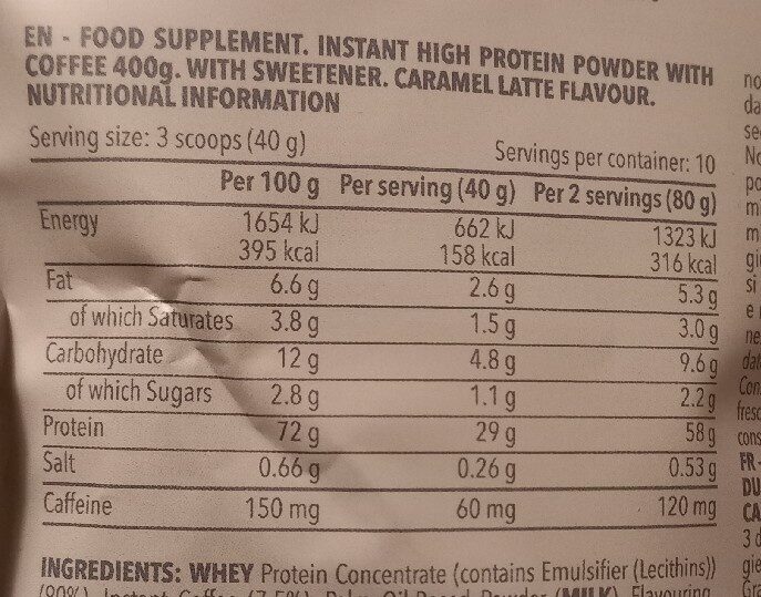 Foto da tabela nutricional