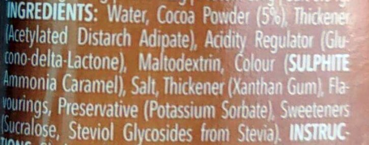 Foto da lista de ingredientes