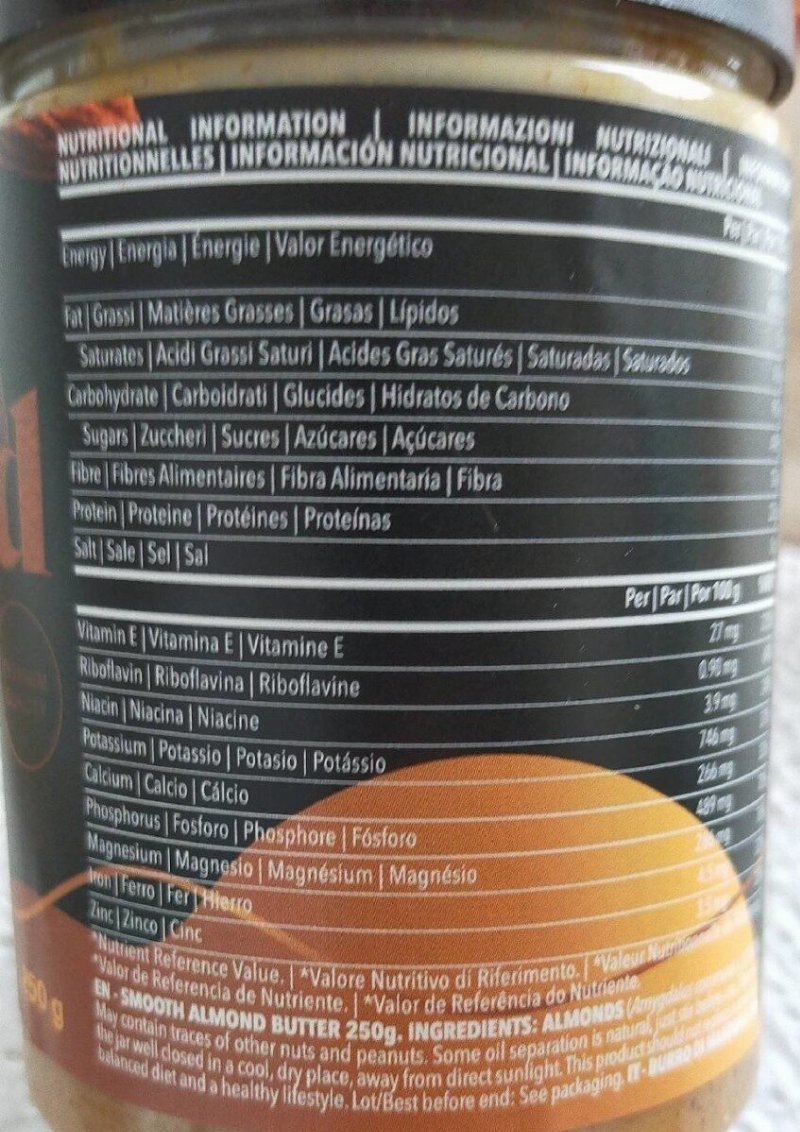 Foto da tabela nutricional