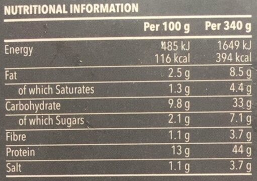 Foto da tabela nutricional