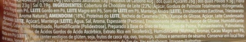 Foto da lista de ingredientes