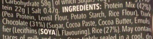 Foto da lista de ingredientes