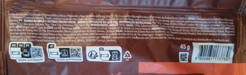 Foto da lista de ingredientes
