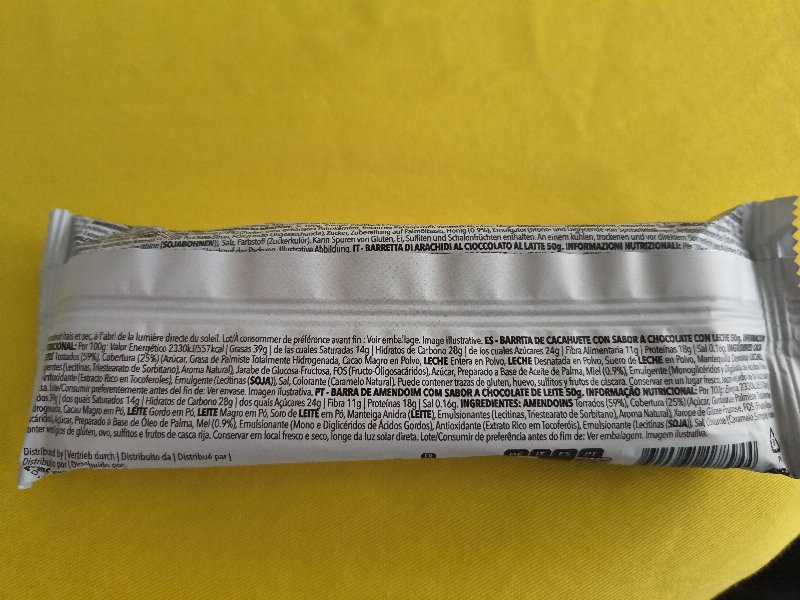 Foto da lista de ingredientes