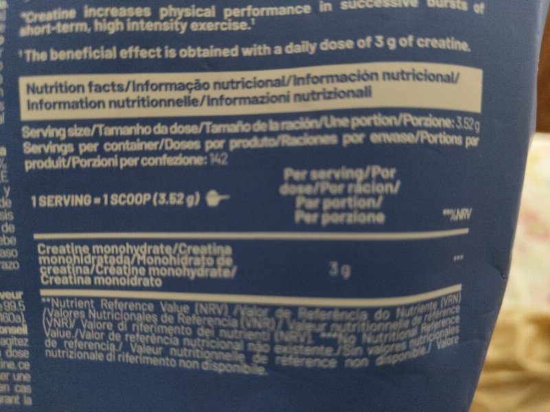 Foto da tabela nutricional