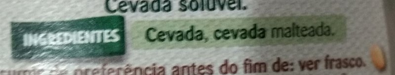 Foto da lista de ingredientes