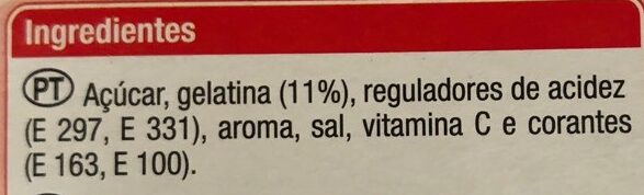 Foto da lista de ingredientes