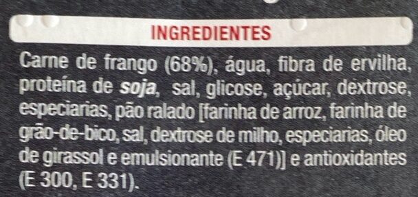 Foto da lista de ingredientes
