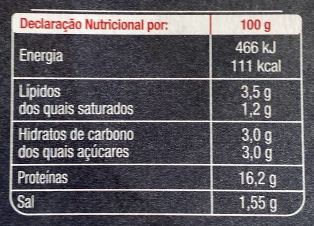 Foto da tabela nutricional