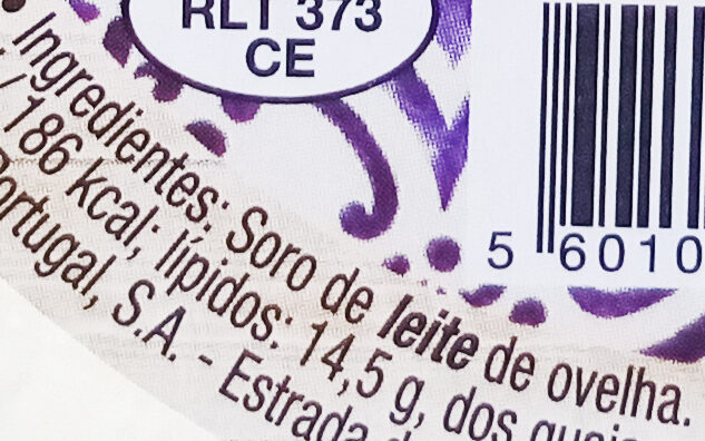 Foto da lista de ingredientes