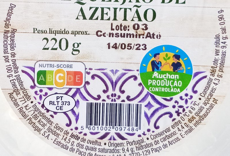 Foto da tabela nutricional