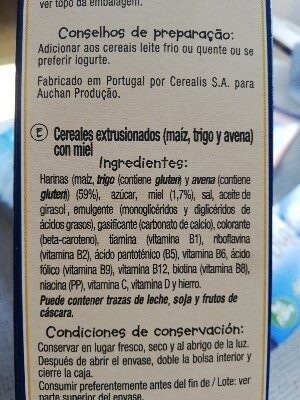 Foto da lista de ingredientes