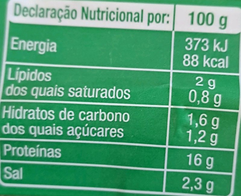 Foto da tabela nutricional