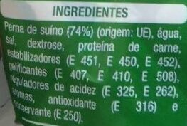 Foto da lista de ingredientes