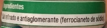 Foto da lista de ingredientes