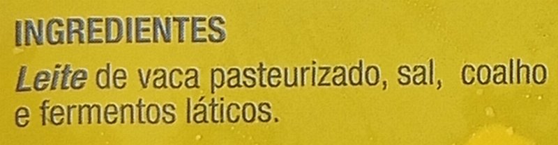 Foto da lista de ingredientes