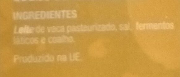 Foto da lista de ingredientes