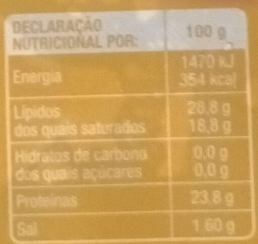 Foto da tabela nutricional