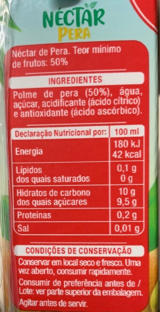 Foto da tabela nutricional