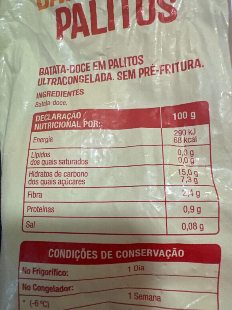 Foto da tabela nutricional