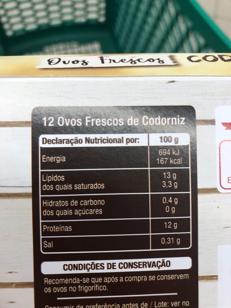 Foto da tabela nutricional