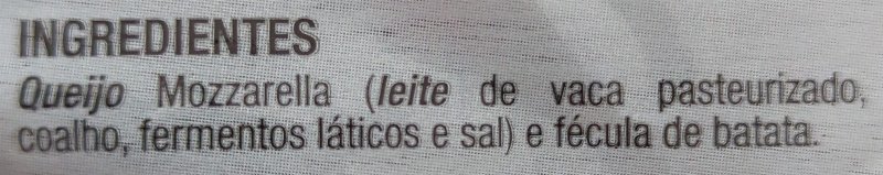 Foto da lista de ingredientes