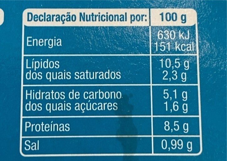 Foto da tabela nutricional