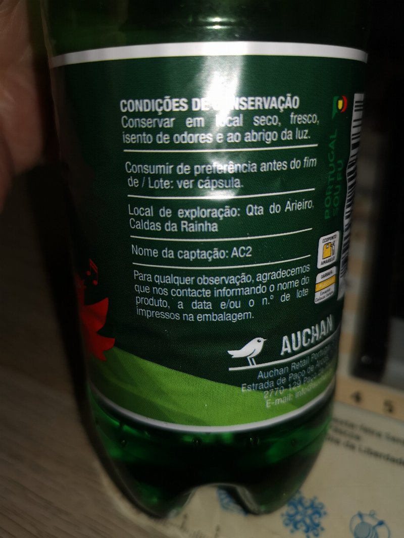 Foto da lista de ingredientes