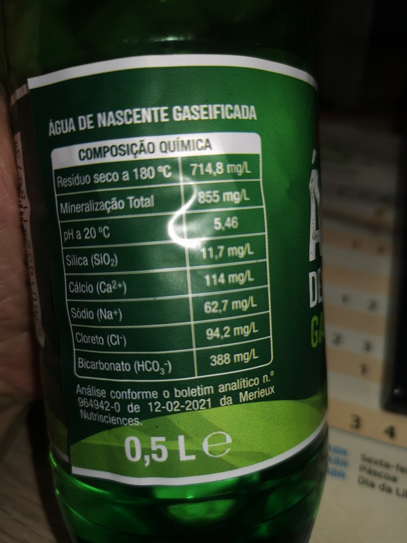 Foto da tabela nutricional