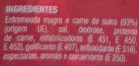 Foto da lista de ingredientes
