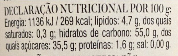 Foto da tabela nutricional