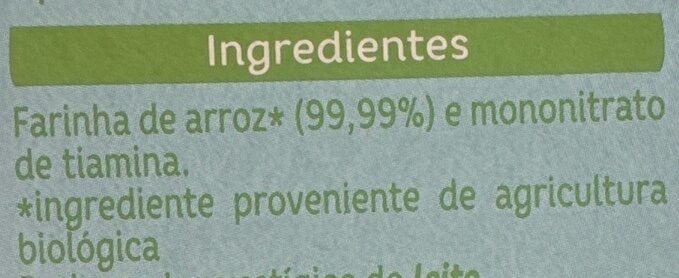 Foto da lista de ingredientes