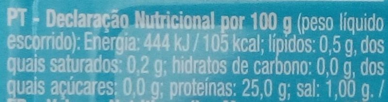 Foto da tabela nutricional