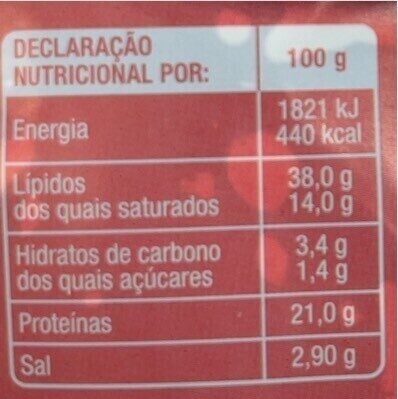 Foto da tabela nutricional