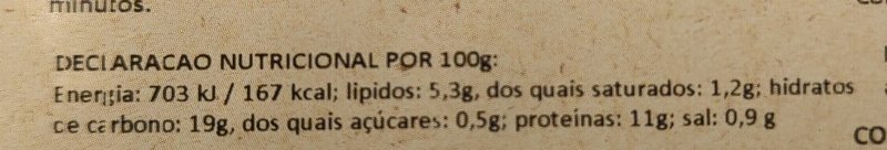 Foto da tabela nutricional
