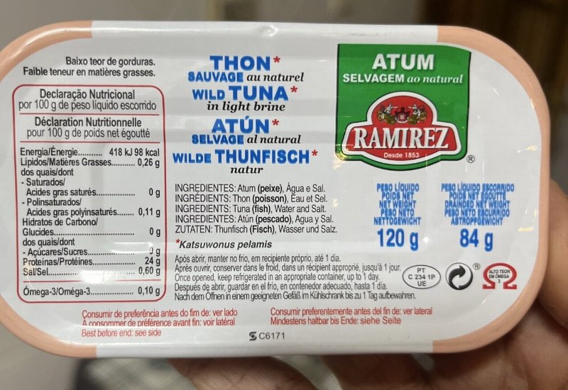 Foto da tabela nutricional