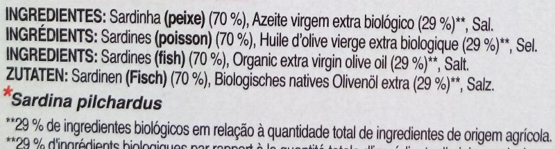 Foto da lista de ingredientes