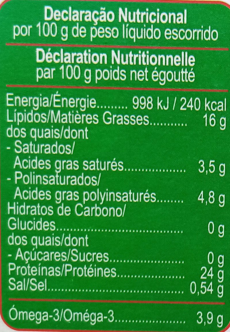 Foto da tabela nutricional
