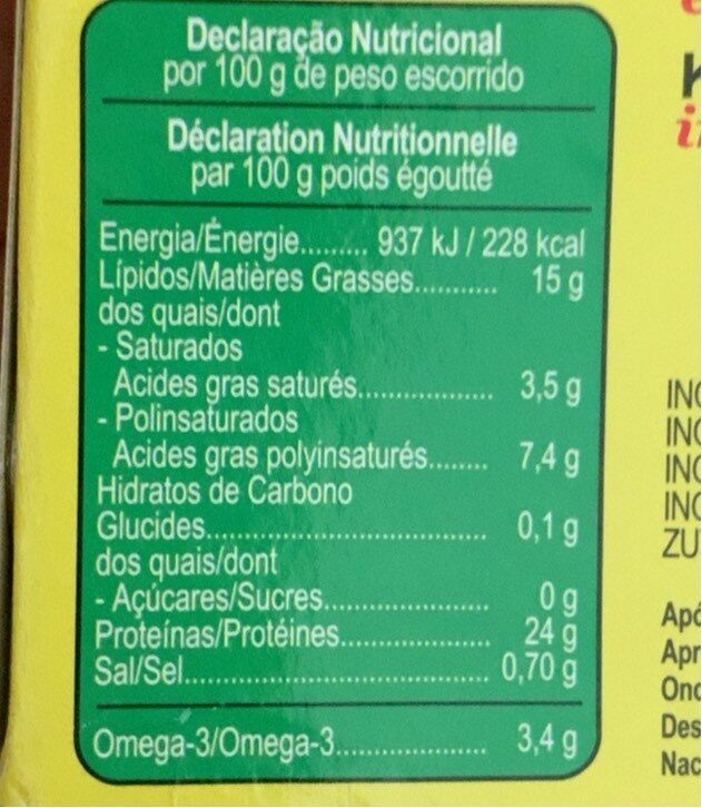 Foto da tabela nutricional