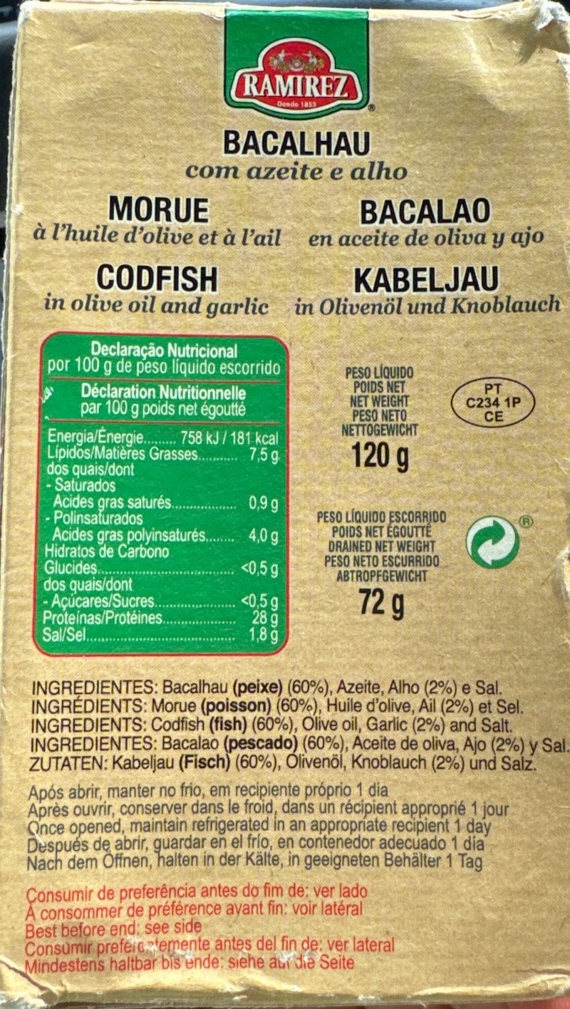Foto da lista de ingredientes