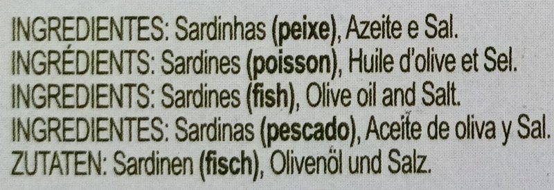 Foto da lista de ingredientes