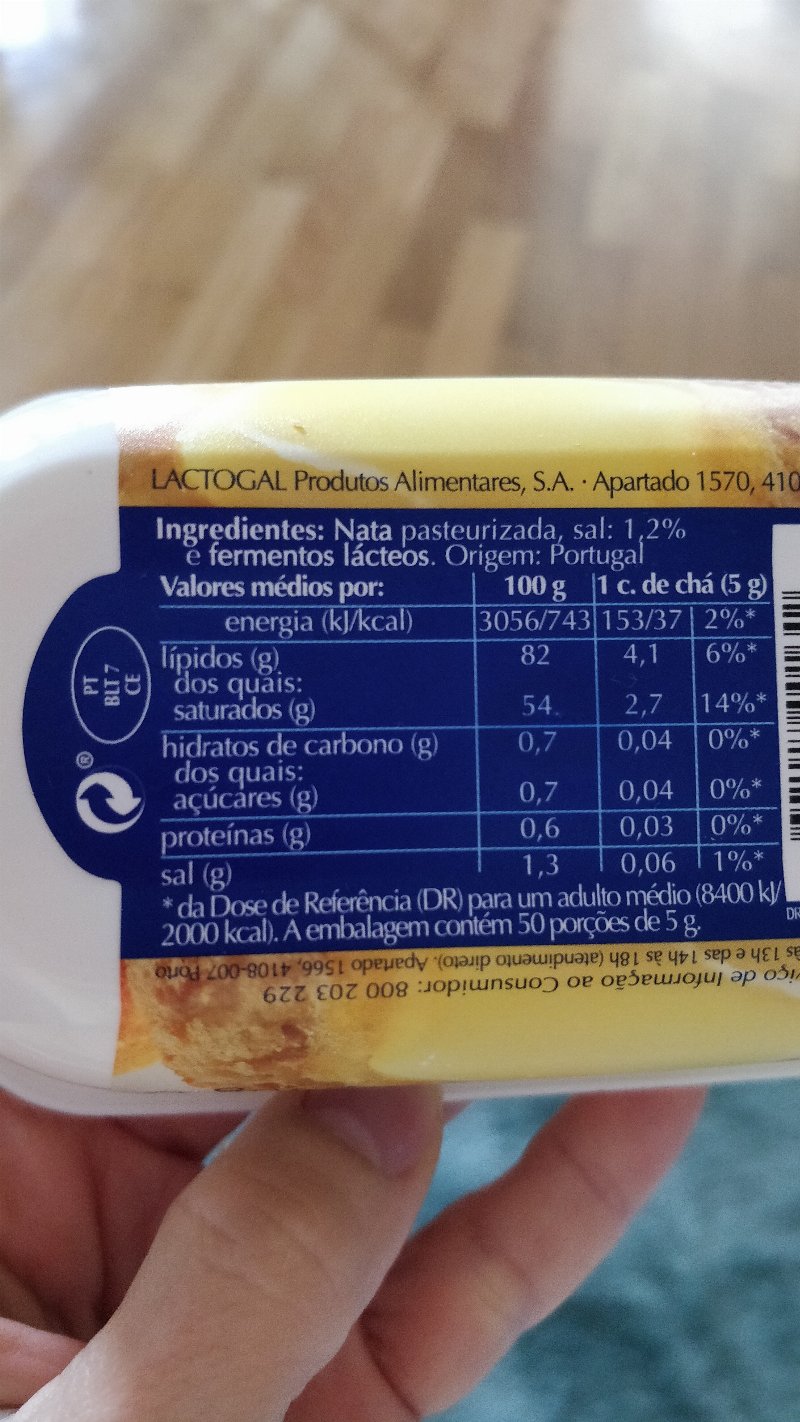 Foto da lista de ingredientes