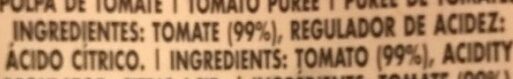 Foto da lista de ingredientes