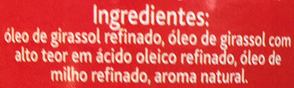 Foto da lista de ingredientes