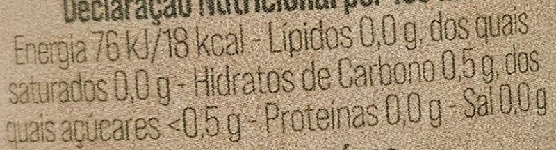 Foto da tabela nutricional